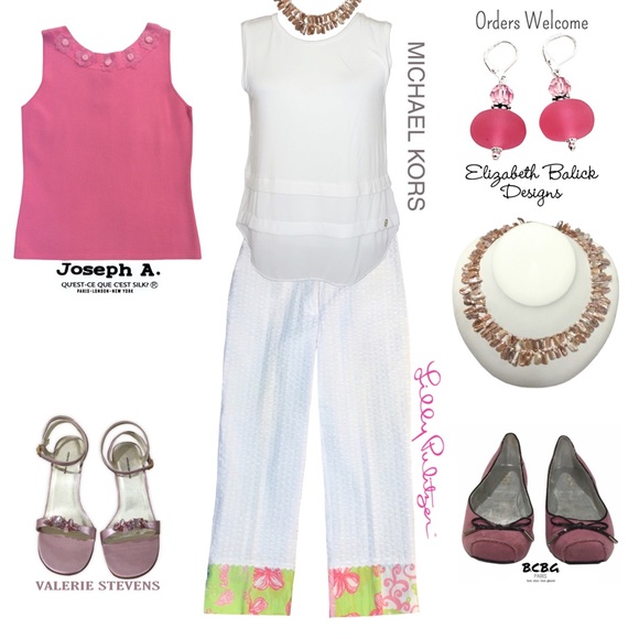 Lilly Pulitzer White Cropped Pants w/ Mixed Lily Print Hemline, Sz 4/Small, EUC - Picture 13 of 13